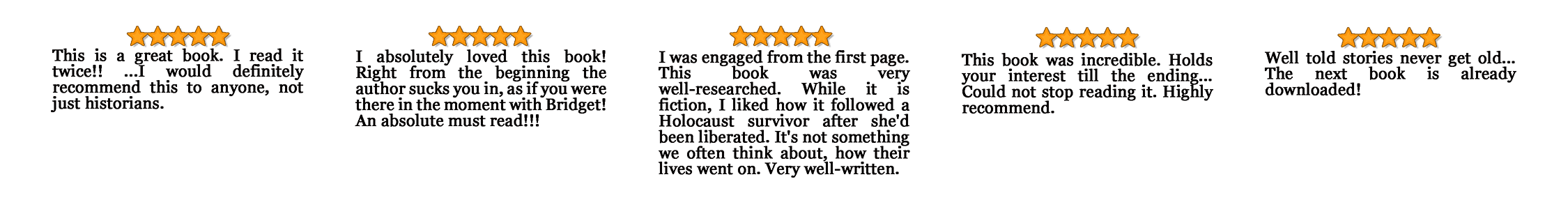 Rachel Carrera's 5-Star Reviews