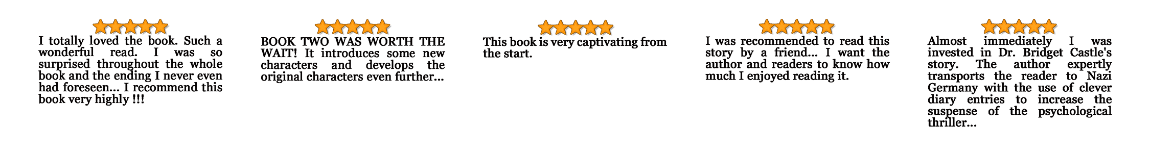 Rachel Carrera's 5-Star Reviews